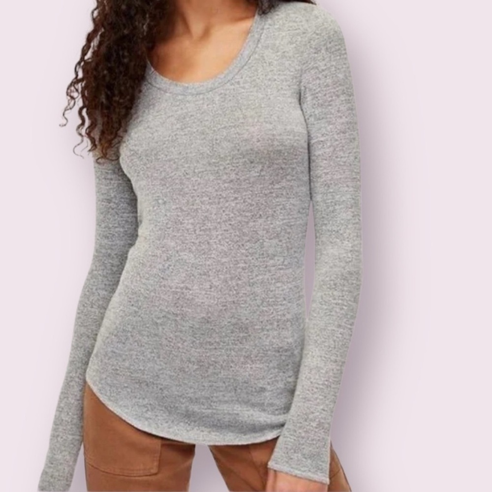 Wilfred Free (Aritzia) Heather Gray Long Sleeve Knit Top Size Medium